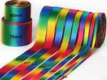 High Color Fastness Rainbow Grosgrain Ribbon With Beautiful Appearance