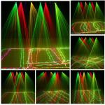 460mw 4 Tunnel RGPY Laser Beam Light DMX Master Slave 7Ch LED Laser Disco Lights