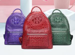 Quality Custom logo crocodile skin bag backpack for ladies wholesale