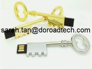Quality High Speed Golden Metal Key Shape USB Flash Drive, 100% Real Capacity Guaranteed wholesale