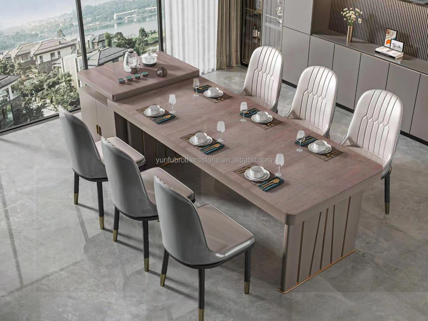 Snow Mountain White Marble Big Slab for Modern Design Dining Table Top Natural Stone