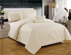 Quality Solid Quilts Ultrasonic Embossed 5pcs Quilt set Twin Full Queen King Size Cotton Touch Brushed wholesale