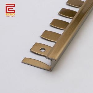 Quality CE ISO 6mm Stainless Steel Tile Trim Metal Brass Tile To Tile Floor Trim wholesale