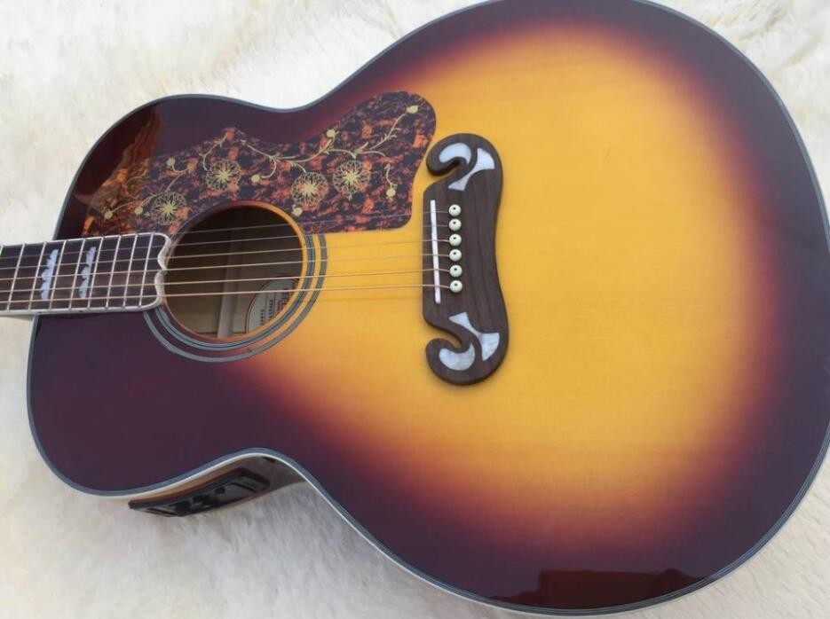 2018 tobacco sunburst GB200 acoustic guitar Tobacco GB G200 VS electric acoustic guitar Big Bridge Tobacco G200