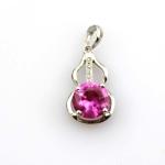 Fashion Silver Jewelry 7mm Blue Cubic Zircon Stones Pendant(PSJ0415)