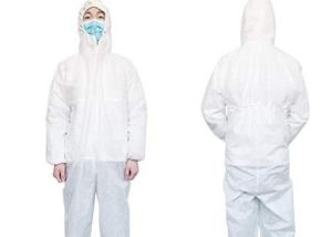 Quality Safety Disposable Protective Coverall , Breathable White Disposable Overalls wholesale