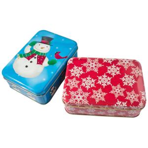 Quality Holiday Cookie Metal Tin Container , Food Storage Tinplate Boxes wholesale