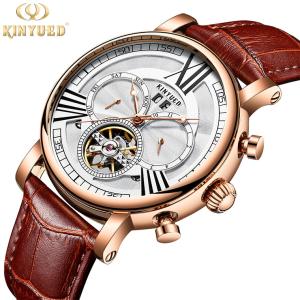 Quality Fashion brand KINYUED tourbillion watch mechanical luminous hand automatic mechanical mens watch wholesale