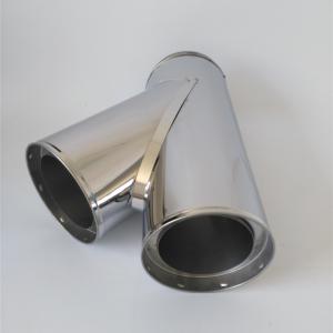 Quality Diameter 80mm Double Wall Stainless Steel Chimney Pipe Flue 135 Degree Tee wholesale
