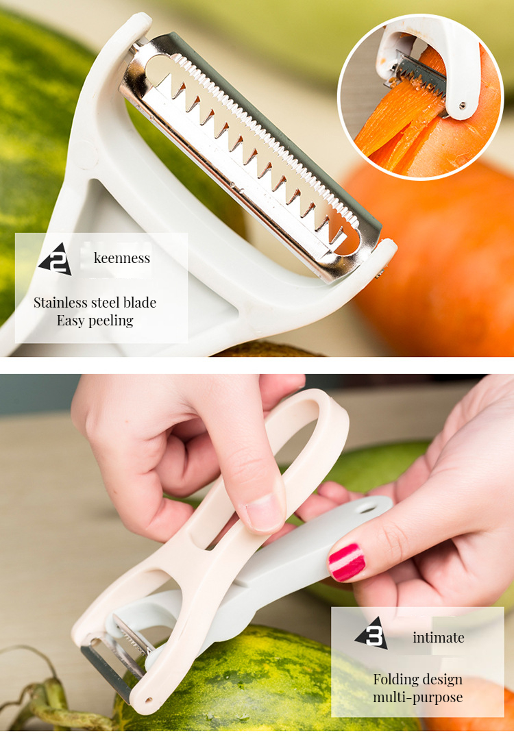 Hand Vegetable Slicer 2-in-1 Metal Peeler Durable Mini Steel Manual Tools Non-Slip Handle Safe for Commercial