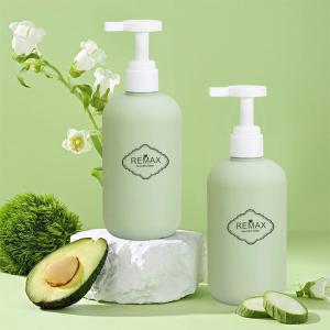 Quality 500ml Green cylindrical smooth with white pump for shampoo lotion bottle wholesale