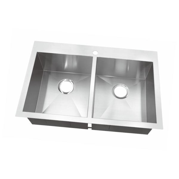 Cheap PVD Stainless Steel 304 Kitchen Sink Double Counter Top Basin for sale