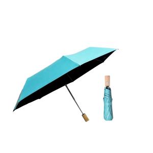 Quality Wooden Handle Three Folding Umbrella 7 Fiberglass Ribs wholesale