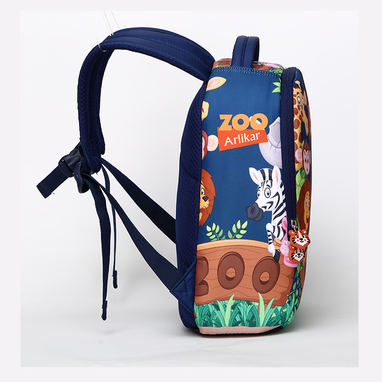 Customized Blue Mini Kids School Backpack Bag With Arlikar Printing