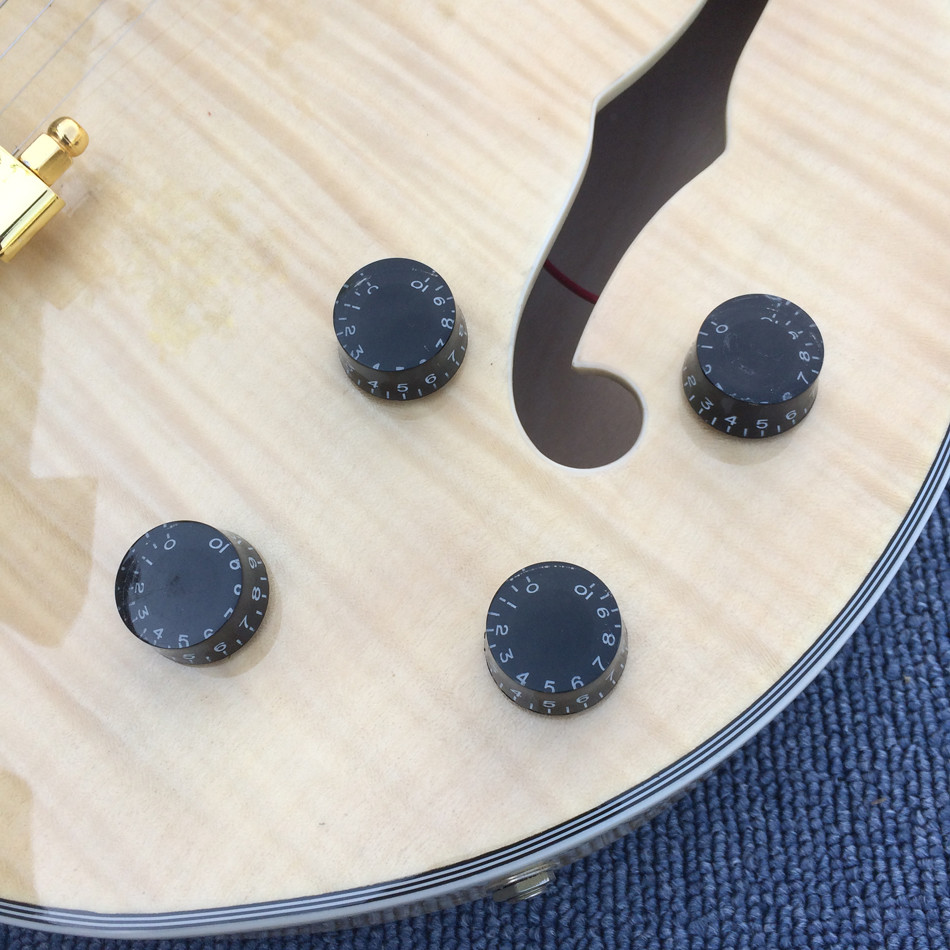 New style high-quality hollow body jazz electric guitar, flamed maple top electric guitar
