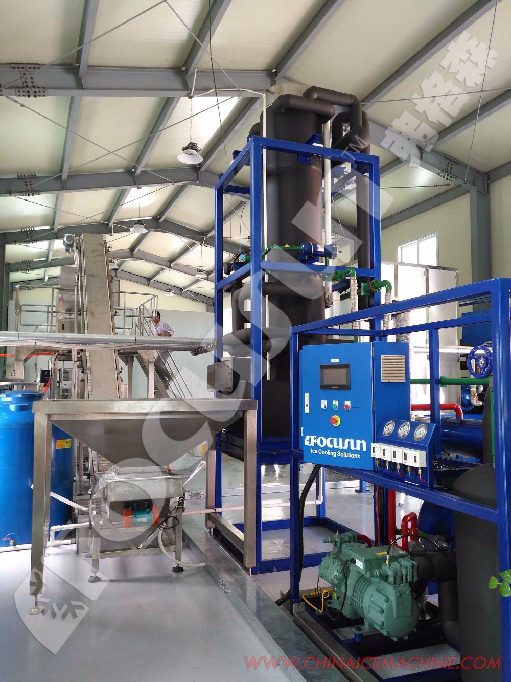 Energy Mining 5 Ton Tube Ice Machine Evaporator with Bitzer Compressor and Performance