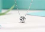 Women 1ct Diamond Moissanite Solitaire Necklace 925 Sterling Silver OEM