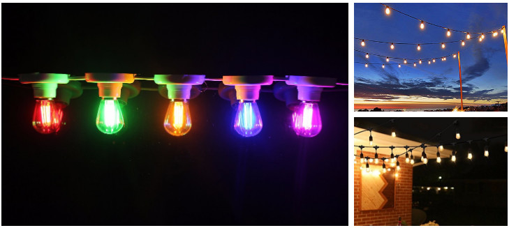 E26 E27 Vintage Light Bulbs 1W 2W S14 Edison Bulb String Lights 2200K