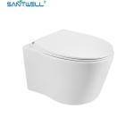 China Sanitwell SWJ1025 Bathroom wc white toilet bowl rimless flush