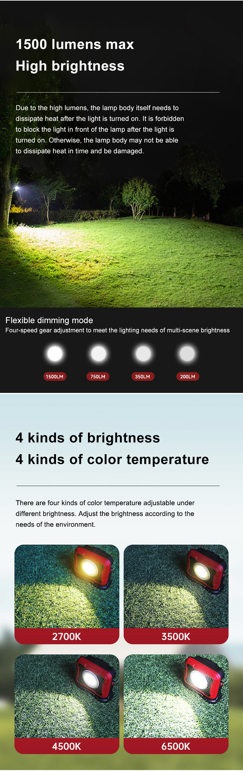 Super Bright Portable Survival Led Camping Light High Power 15w Lamp For Outdoor