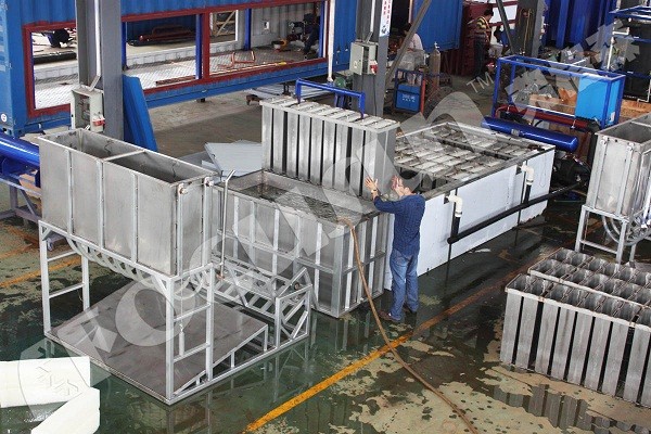 25tons Refrigeration Gas R404a/R22 Brine System Big Cube Ice Block Machine for Africa