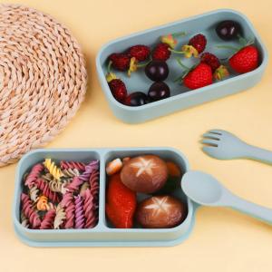 Quality Leakproof Odorless Silicone Food Storage Containers 3 Compartments wholesale