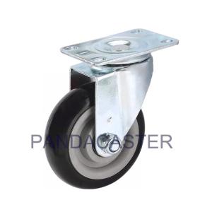 Quality Black Polyurethane Caster Wheel 4 Inch 100mm PU Wheels Medium Duty wholesale