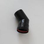 7 Inch Black Single Wall Flue Pellet Stove Chimney 45 Degree Elbow With Locking
