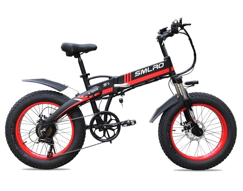 Disc Brake 20 Inch Folding Electric Bike , Brushless Geared 500w Fat Tire Ebike