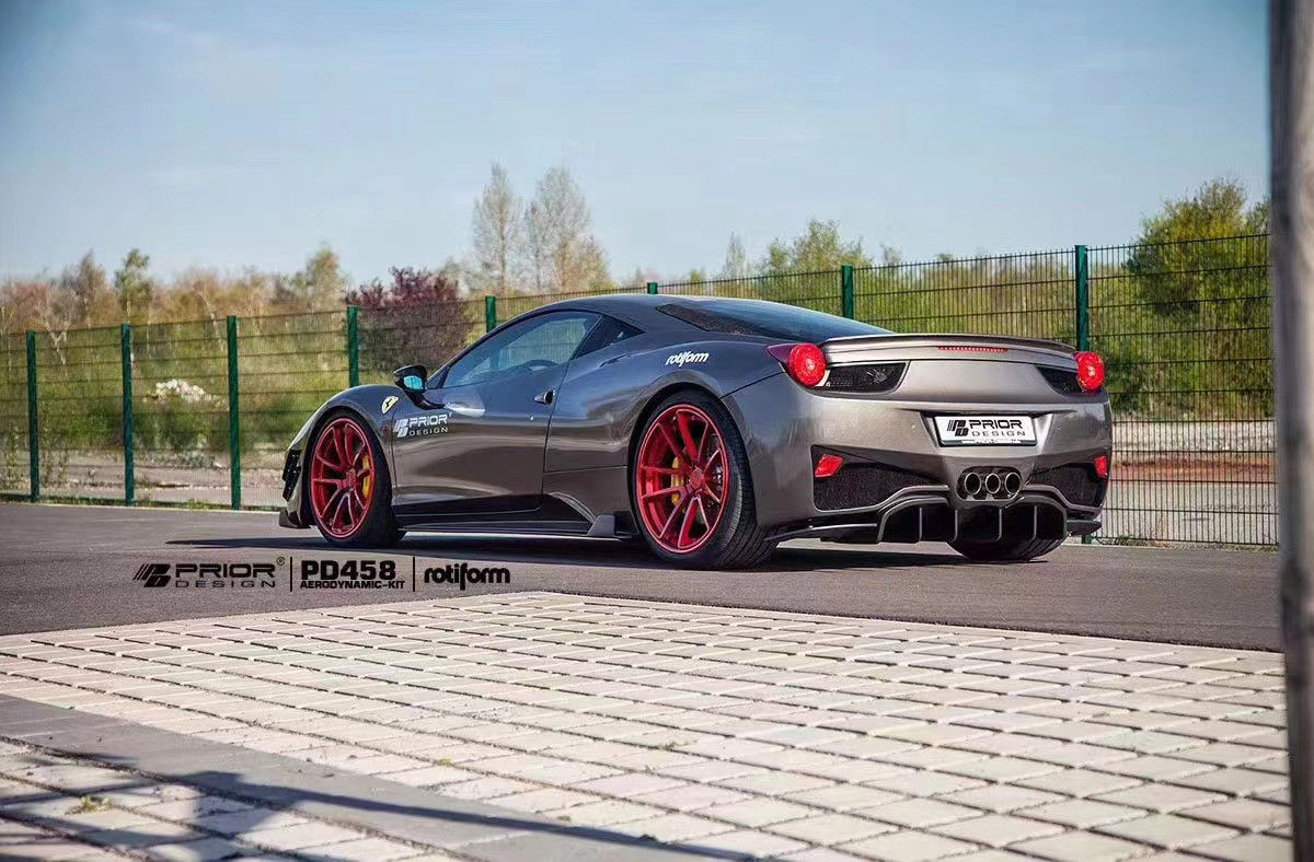 For Ferrari 458 Carbon Fiber Body Kit 458 Upgraded PD Style Front and Rear Bumper Spoiler Hood Body Kit
