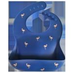 Custom Printing Mess Catching Silicone Baby Bib Lead Free Antibacterial