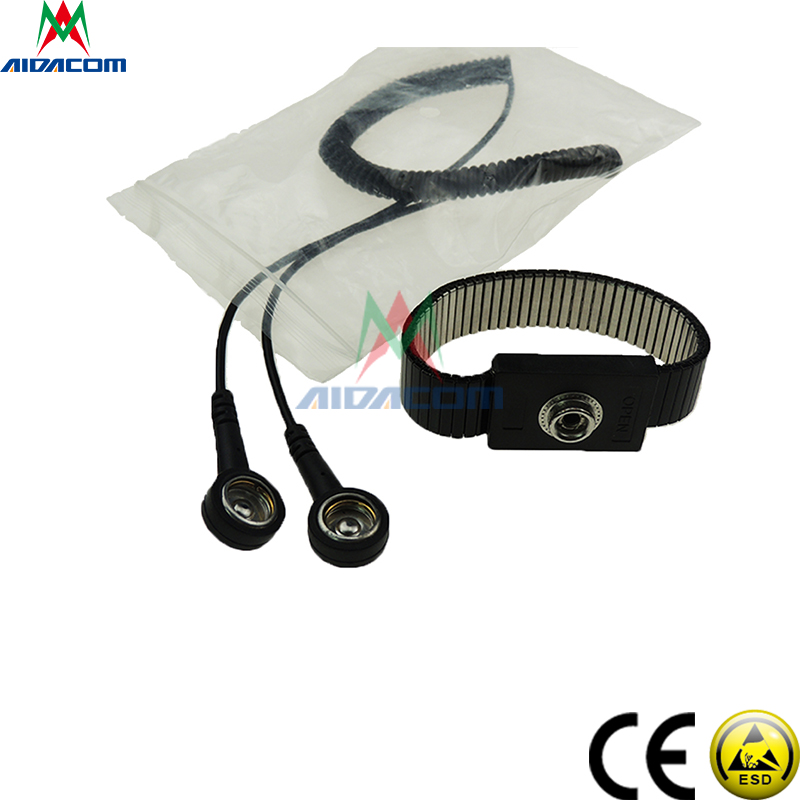 Anti Allergic 6'' Cable Adjustable 2*21cm Band Electrostatic Wrist Strap