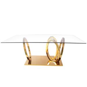 Quality East West Furniture Dublin Intersected Circle Rectangular Dining Table wholesale
