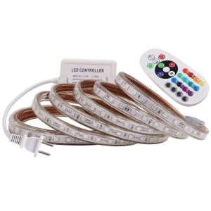 Quality 220V 60Led/M 5050 Rgb Led Strip 12v Waterproof With Blue Tooth Controller wholesale