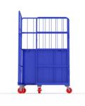 Metal Steel Roll Container Roll Trolley Pneumatic Wheel 200kg Load Capacity