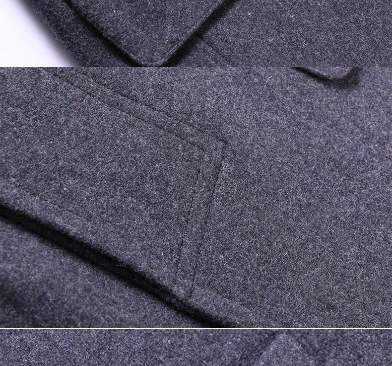 Large Lapel Medium Long Cashmere Classic Utility Male Turn-down Collar Slim Fit Overcoat Trench Fox Jacket Man Coat