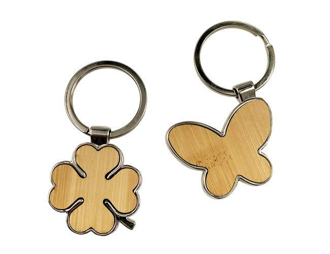 Butterfly Cute Small Keychains Eco Friendly Zinc Alloy Bamboo Material