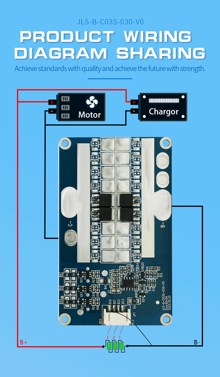 Power Tool Customized BMS 3s 10a 12V Common Port LiFePO4 Battery Management Systems