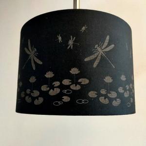 Quality Blue drum shade with lotus flower laser cut wholesale