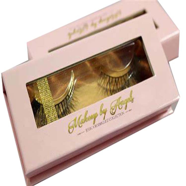 custom pink eyelash window paper box Rigid eyelash gift box