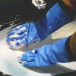 Warm Kitchen Flocklined Rubber Gloves Comfortable Latex gloves For Bathroom