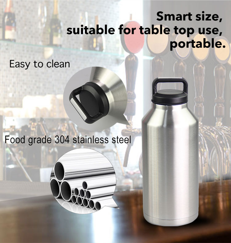BPA Free 64oz Double Wall Stainless Steel Water Bottle