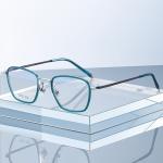 Titanium Frame Square Acetate Glasses , CE Men Fashion Glasses