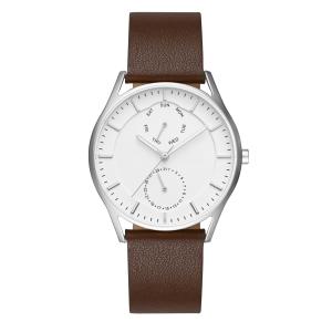 Quality Sanded stainless steel chronograph watch with easy change leather strap wholesale