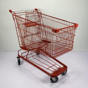 Quality 240L General store High Capacity Asian Type Steel Metal Shopping Trolley wholesale