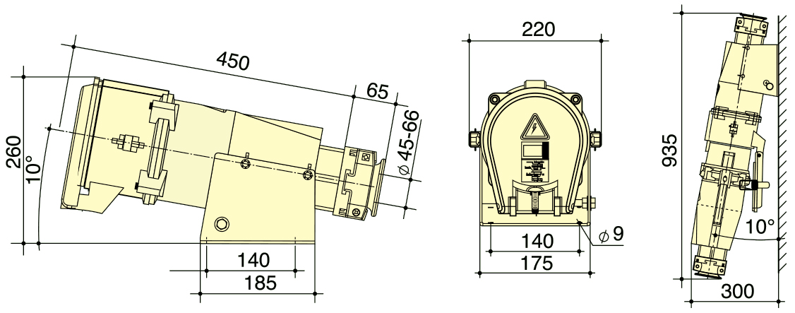 PowerSyntax Wall Mounted Industrial Connector 5P 400A IP67 415V Heavy Duty High Current