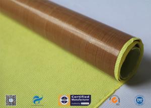 Quality 0.13mm Self - Adhesive Tape Brown PTFE Coated Fiberglass Fabric wholesale
