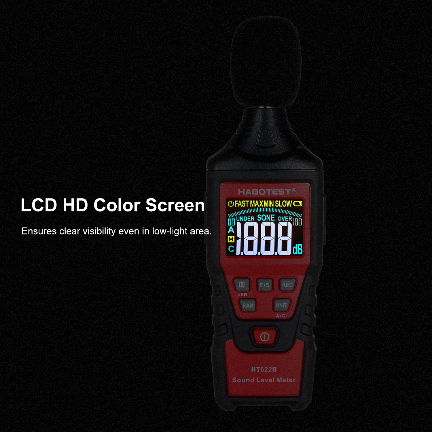 30dB Digital Decibel Meter , 30Hz Digital Audio Level Meter