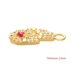 Quality Micro Pave DIY Gold Plated Jewelry Brass Crystal Hand Lip Pendant Necklace wholesale