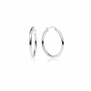 Quality OEM ODM 925 Sterling Silver High Polished Round-Tube Click-Top Hoop Earrings For Women wholesale